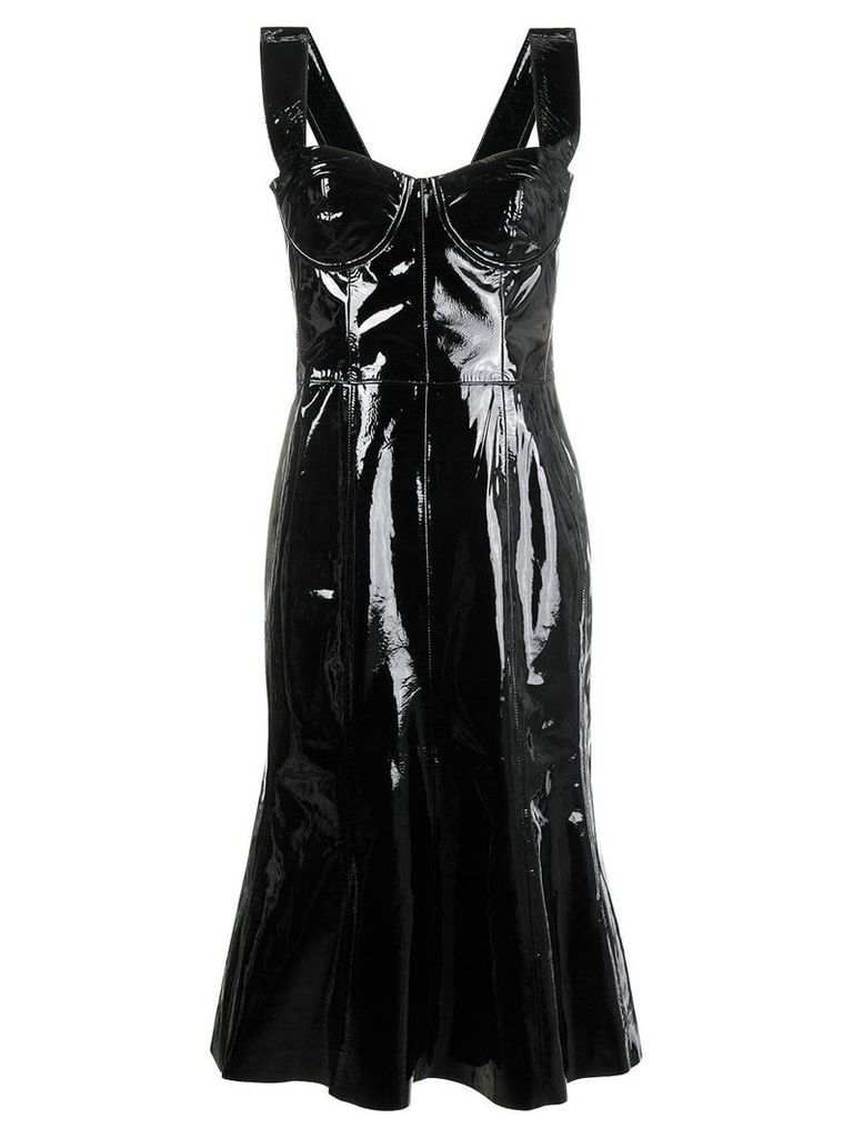 Natasha Zinko corset patent leather midi dress - Black