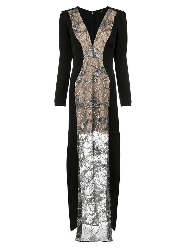 Tufi Duek lace panels gown - Black