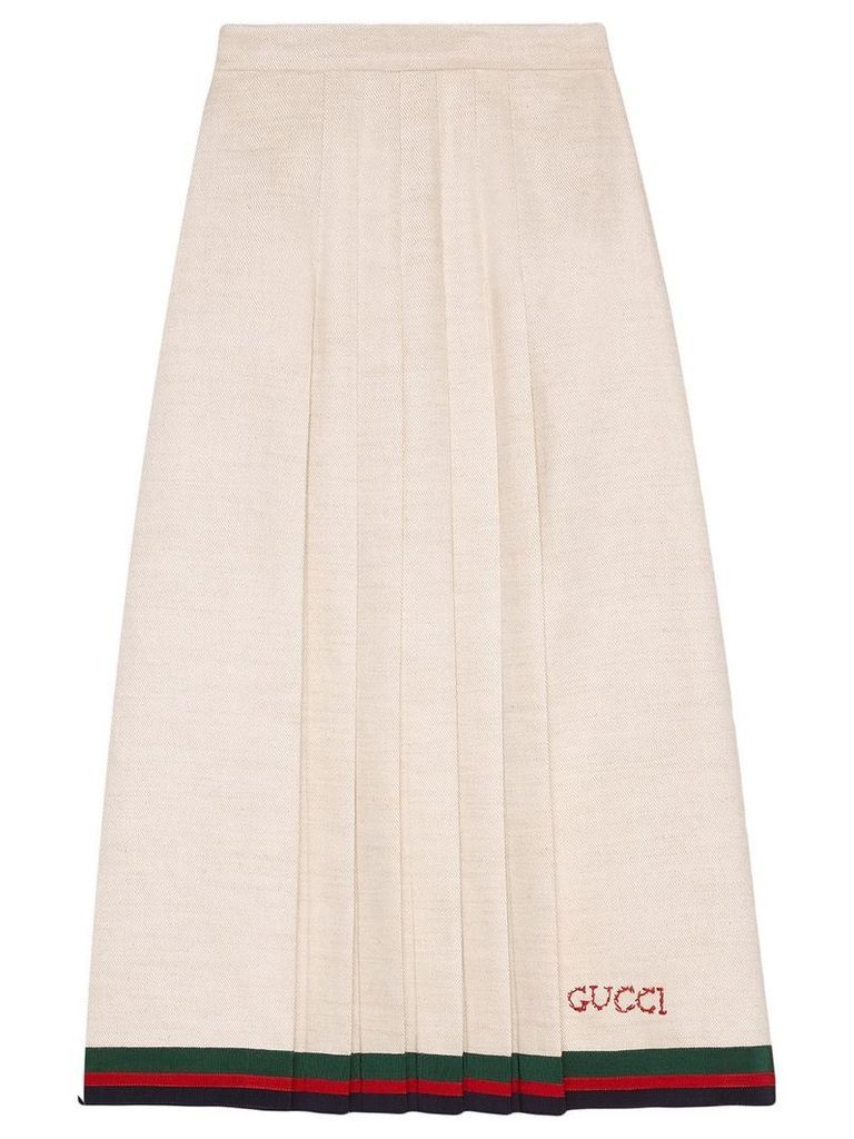 Gucci Linen pleated skirt - White