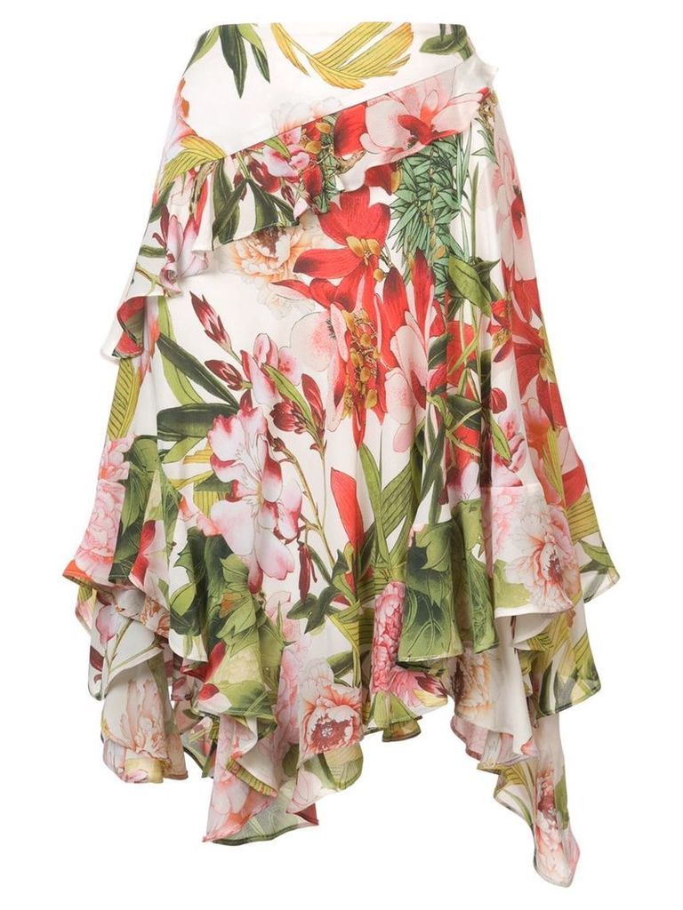Josie Natori Paradise Floral ruffle skirt - Multicolour