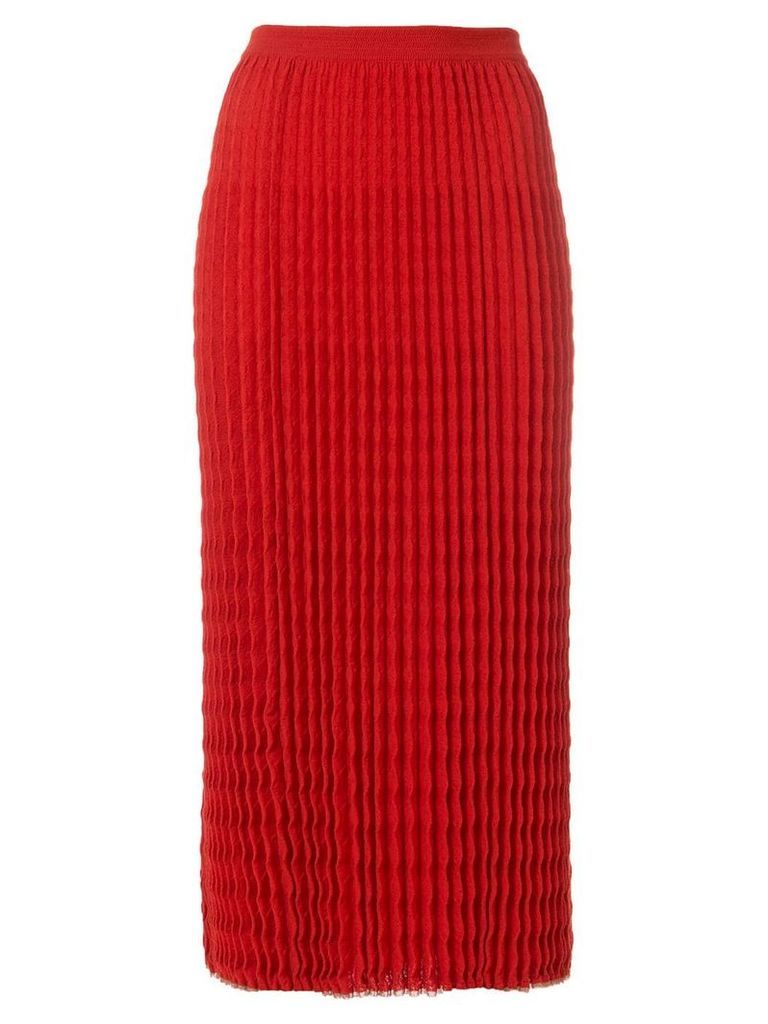 Victoria Beckham pleated knit skirt - Red