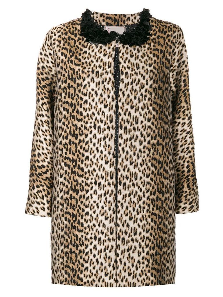 Antonio Marras leopard printed coat - Brown