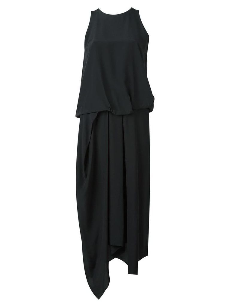 Chalayan Tuck Drape asymmetric dress - Black