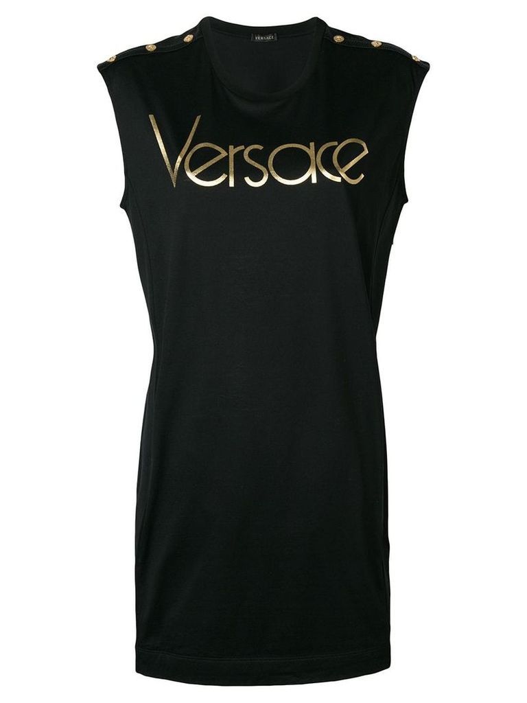 Versace logo T-shirt dress - Black