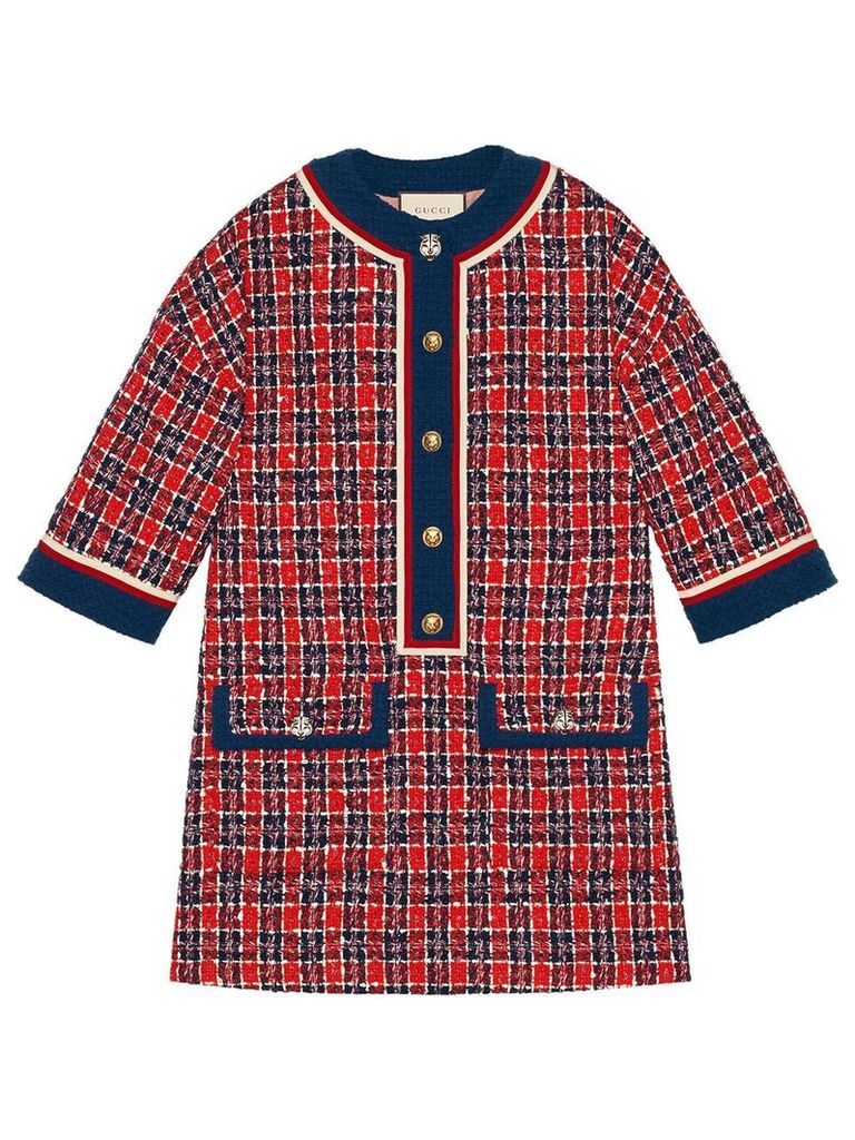 Gucci Tweed check tunic dress - Red