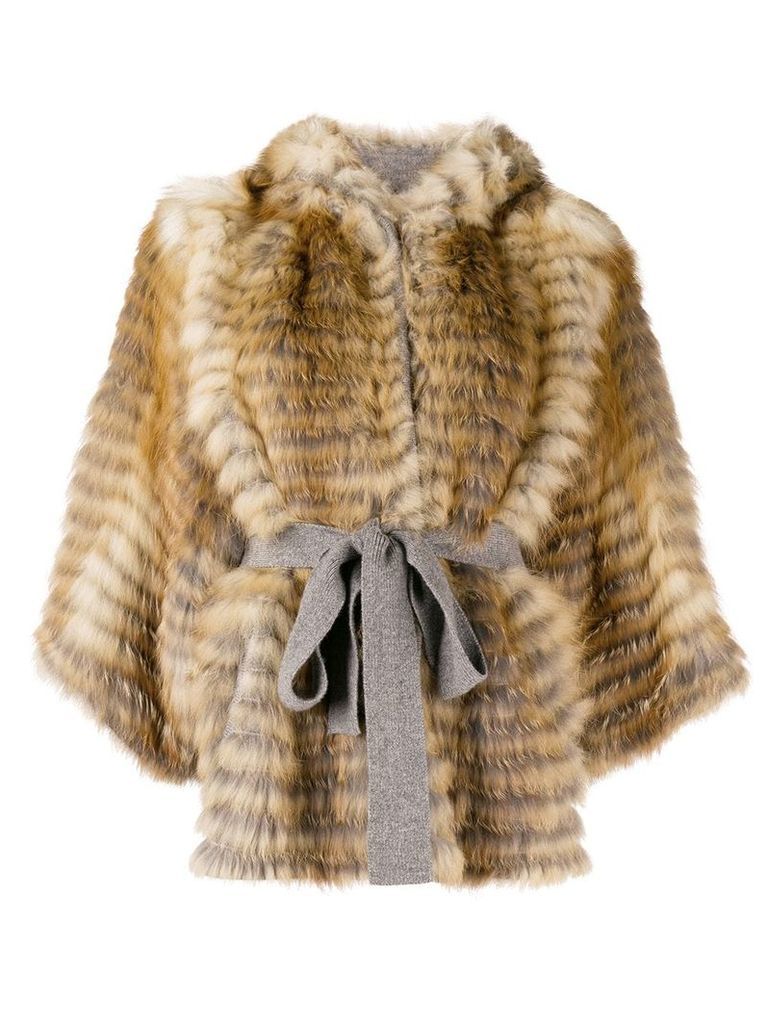 Liska hooded cropped jacket - NEUTRALS