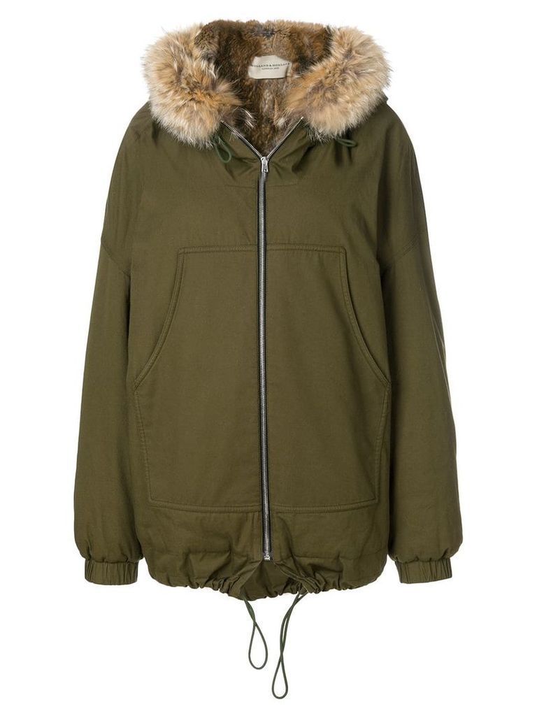Holland & Holland fur hooded jacket - Green