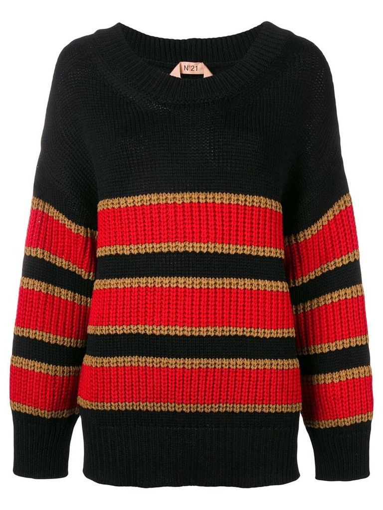 Nº21 oversized striped sweater - Black