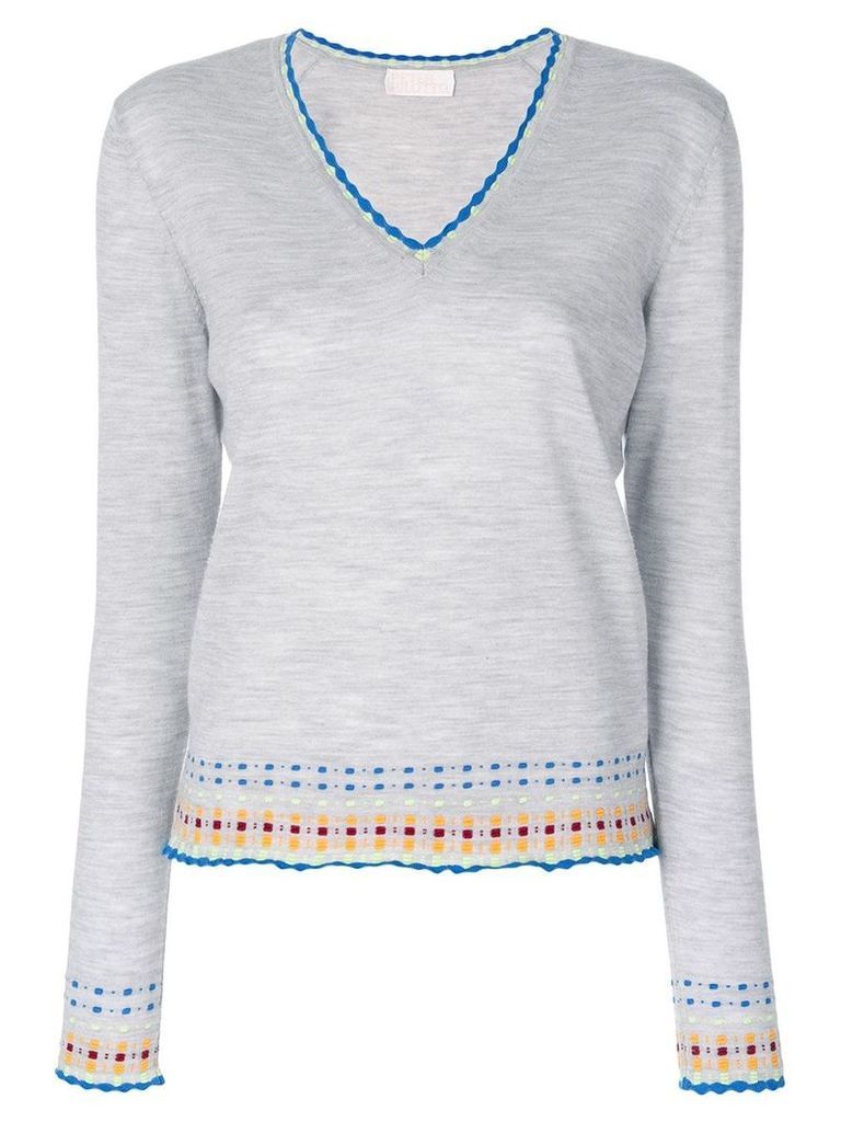 Peter Pilotto v-neck embroidered sweater - Grey