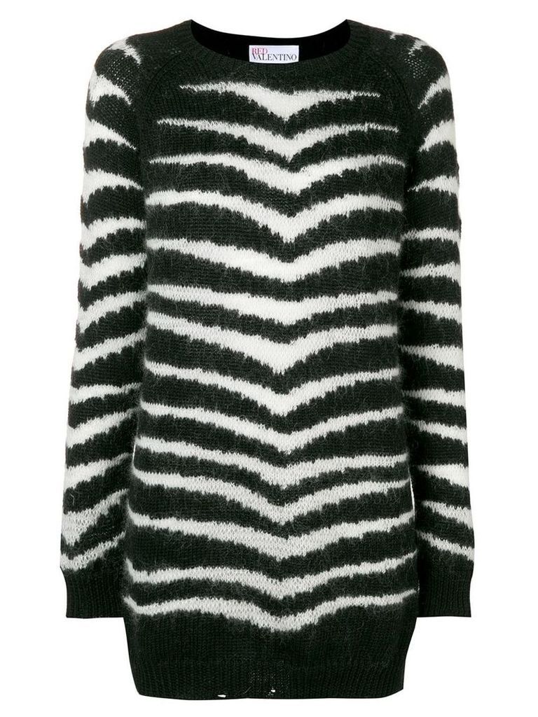 Red Valentino zebra stripe sweater - Black
