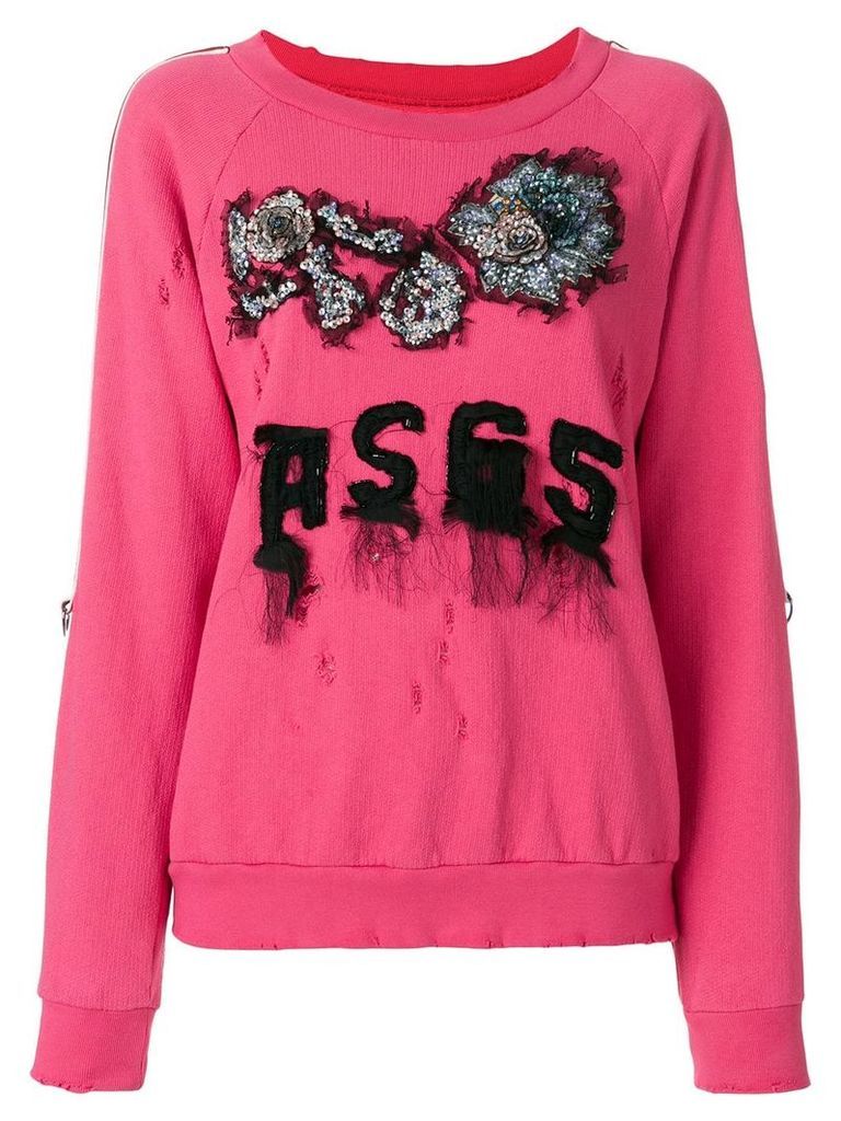 As65 embroidered logo sweater - PINK