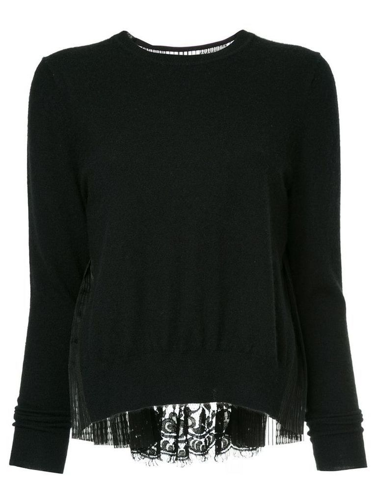 Onefifteen lace panelled top - Black