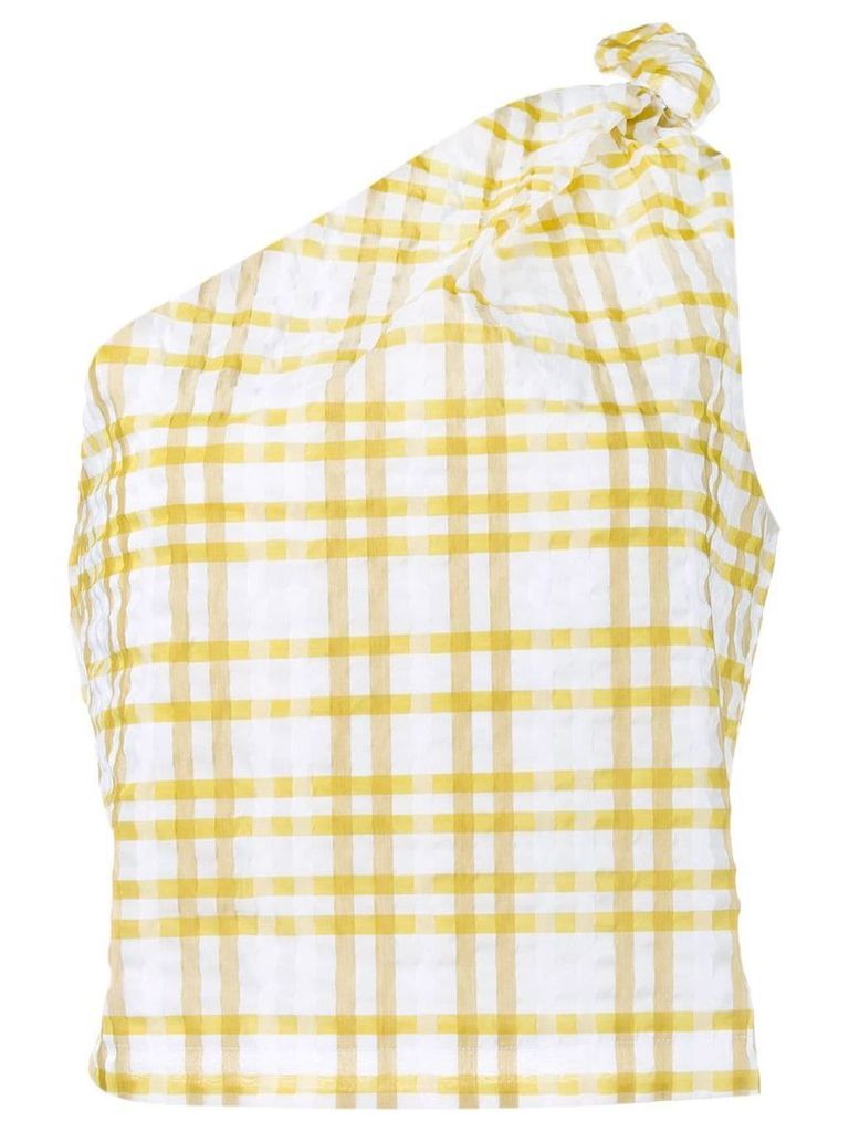 Rosie Assoulin checked on shoulder top - Yellow