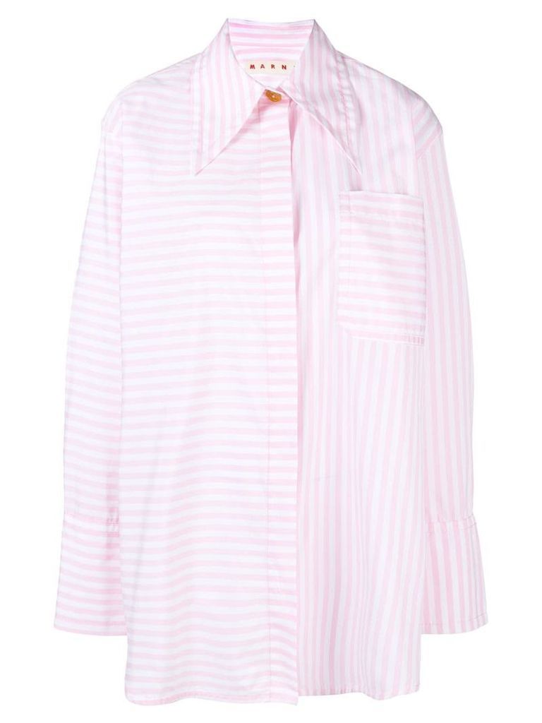 Marni oversized striped shirt - PINK