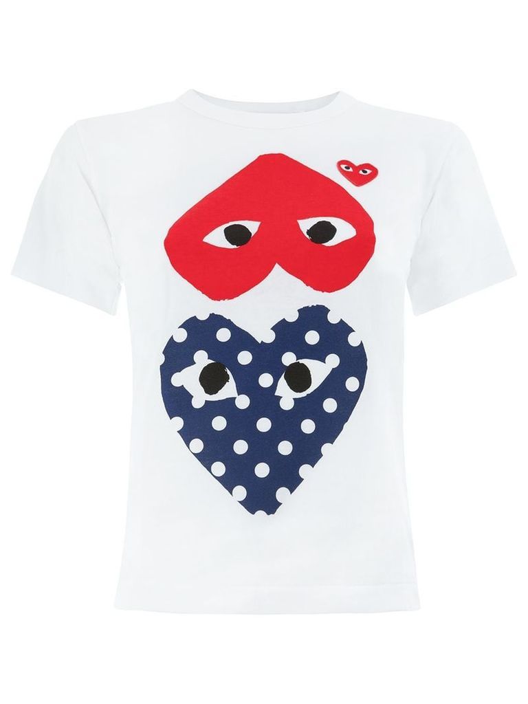 Comme Des Garçons Play hearts print T-shirt - White