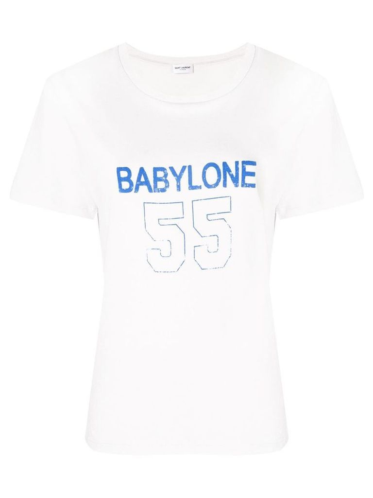 Saint Laurent Babylone print T-shirt - NEUTRALS