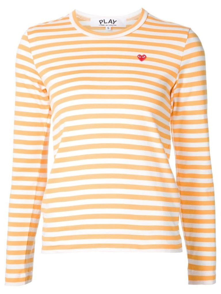 Comme Des Garçons Play mini-heart striped T-shirt - Yellow