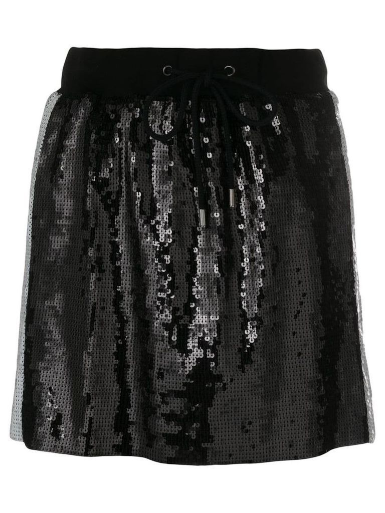 Alberta Ferretti side stripe sequin mini skirt - Black