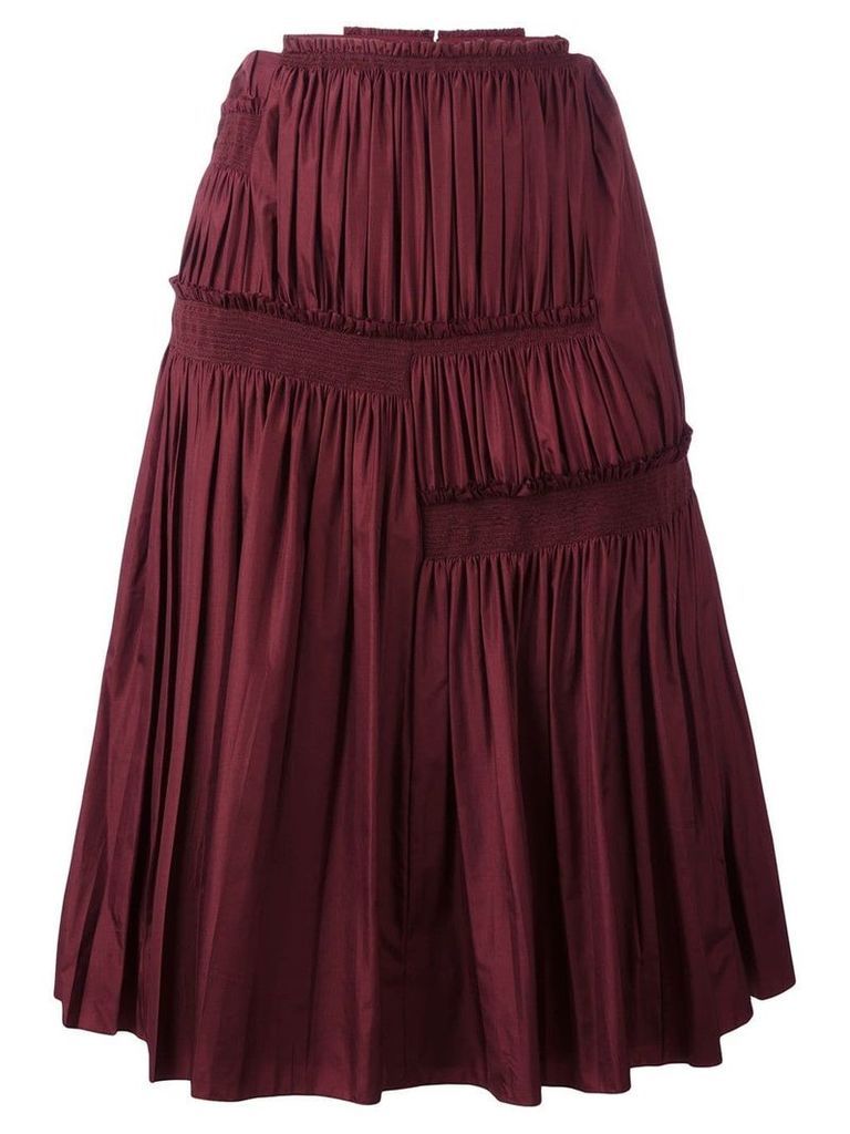 Nina Ricci pleated A-line skirt - Red