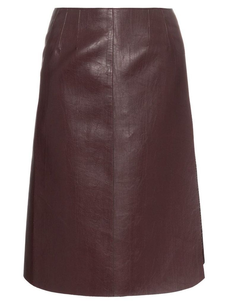 We11done high waisted faux leather wrap skirt - PINK