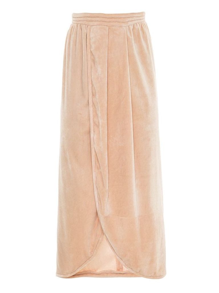 Framed velvet Tube midi skirt - NEUTRALS