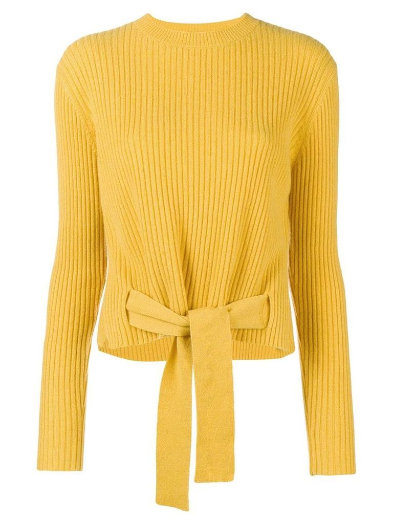 Cashmere In Love cashmere tie waist jumper - Yellow