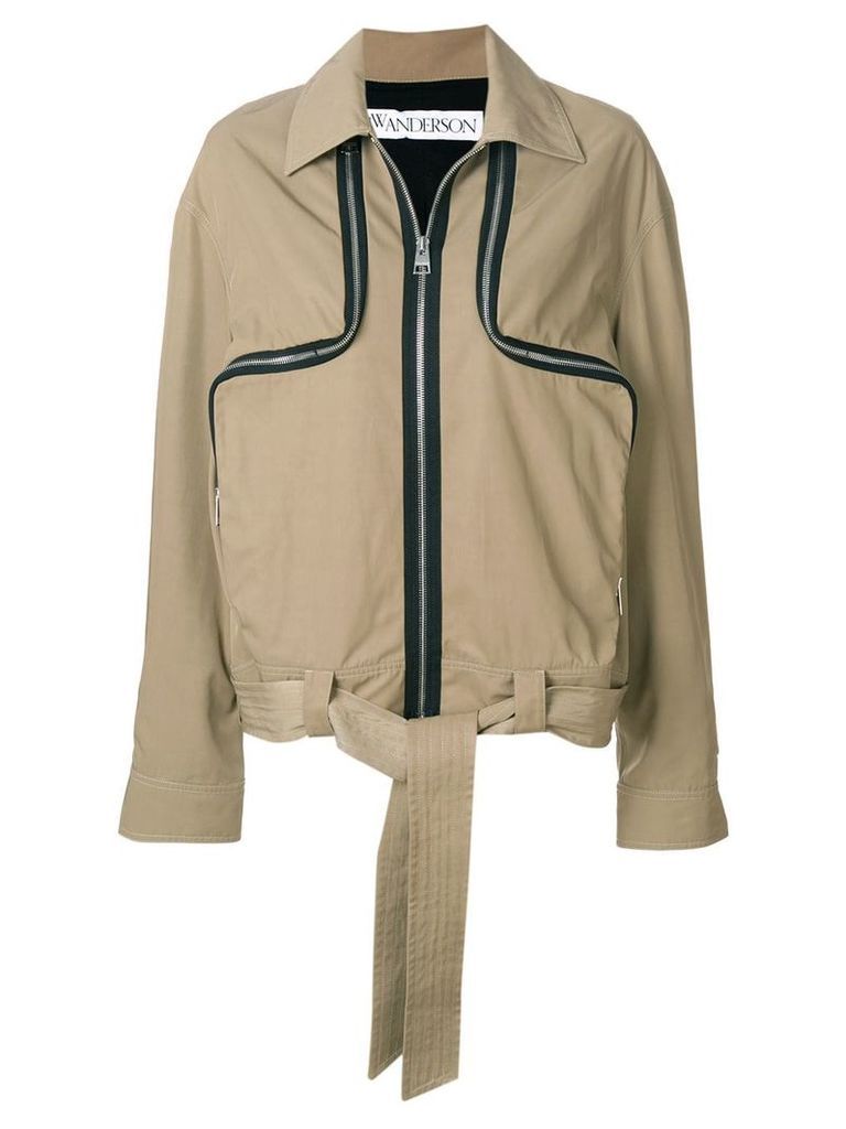 JW Anderson cumin two-way zipper utility jacket - Brown