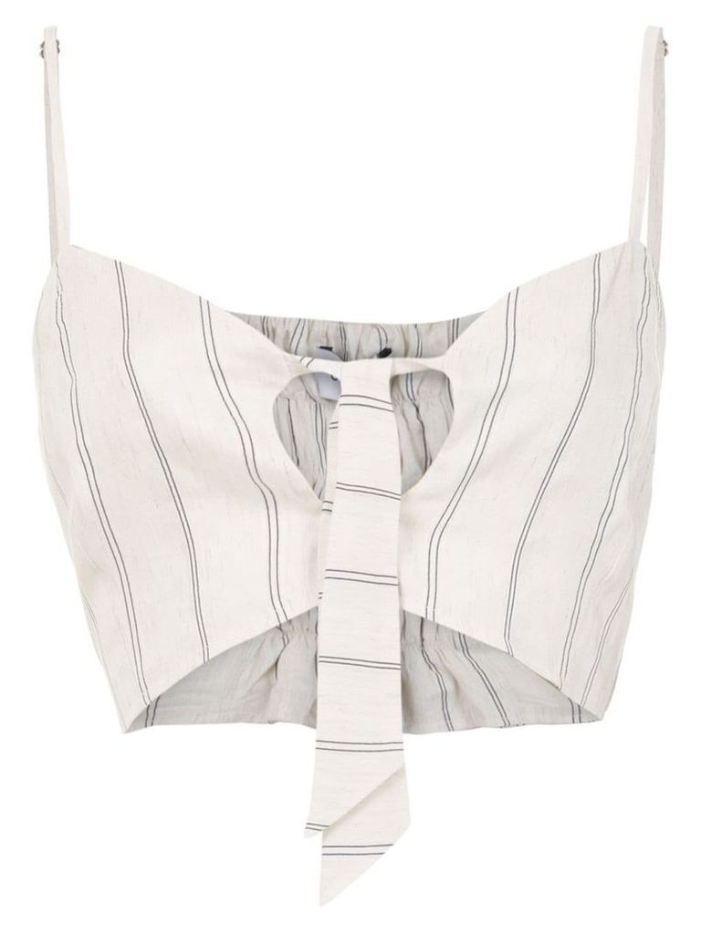 Olympiah Fiora linen cropped top - White