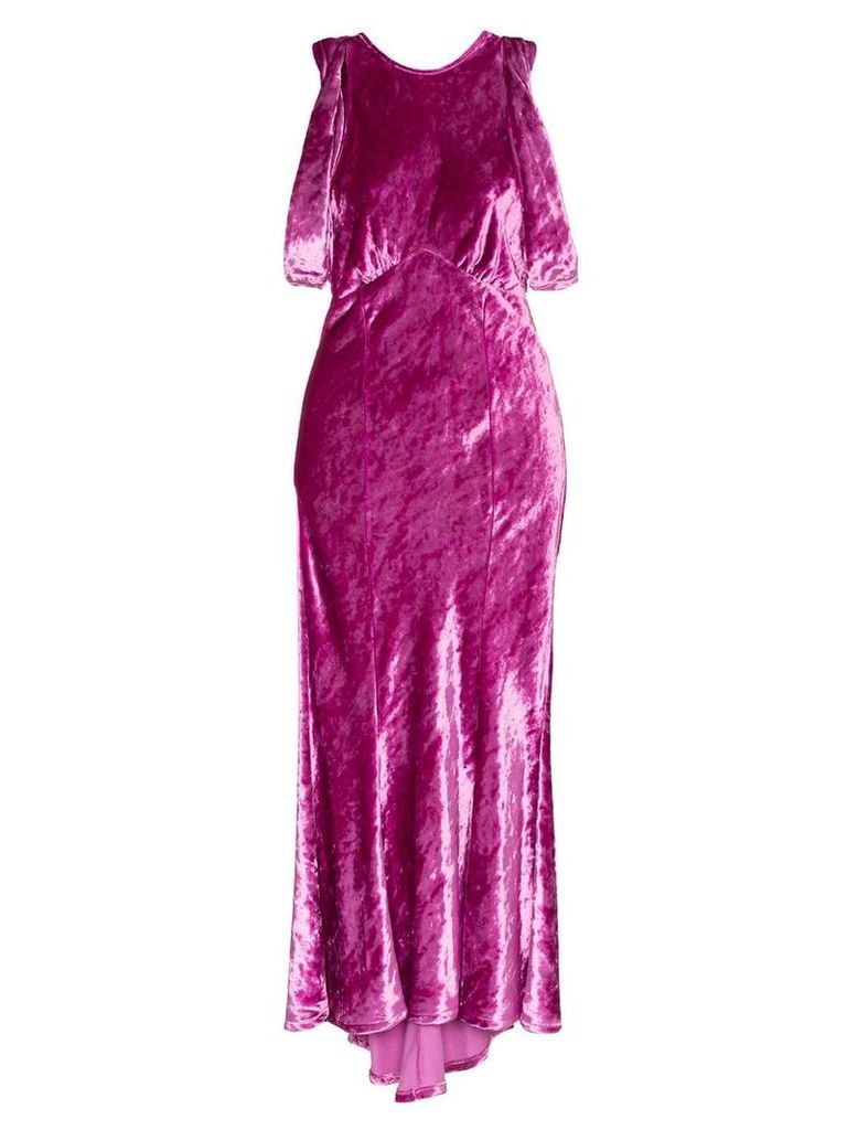 The Attico Asymmetric Velvet Midi Dress - PINK