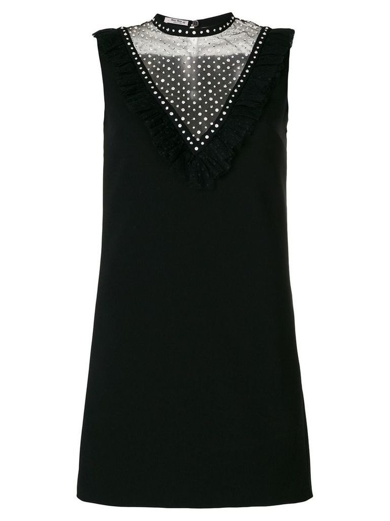 Miu Miu crystal embellished shift dress - Black