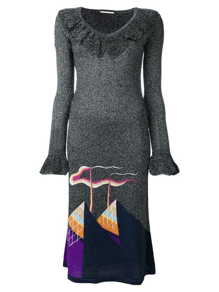 Marco De Vincenzo metallic knit patterned dress - Black