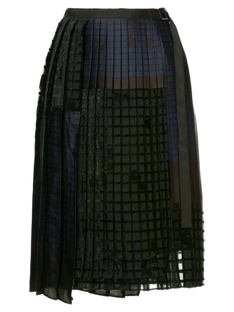 Sacai geometric pleated skirt - Black