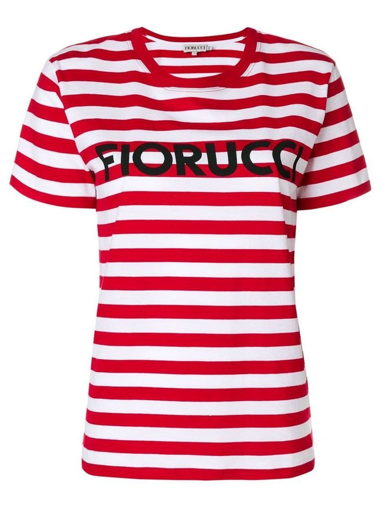 Fiorucci striped logo T-shirt - White