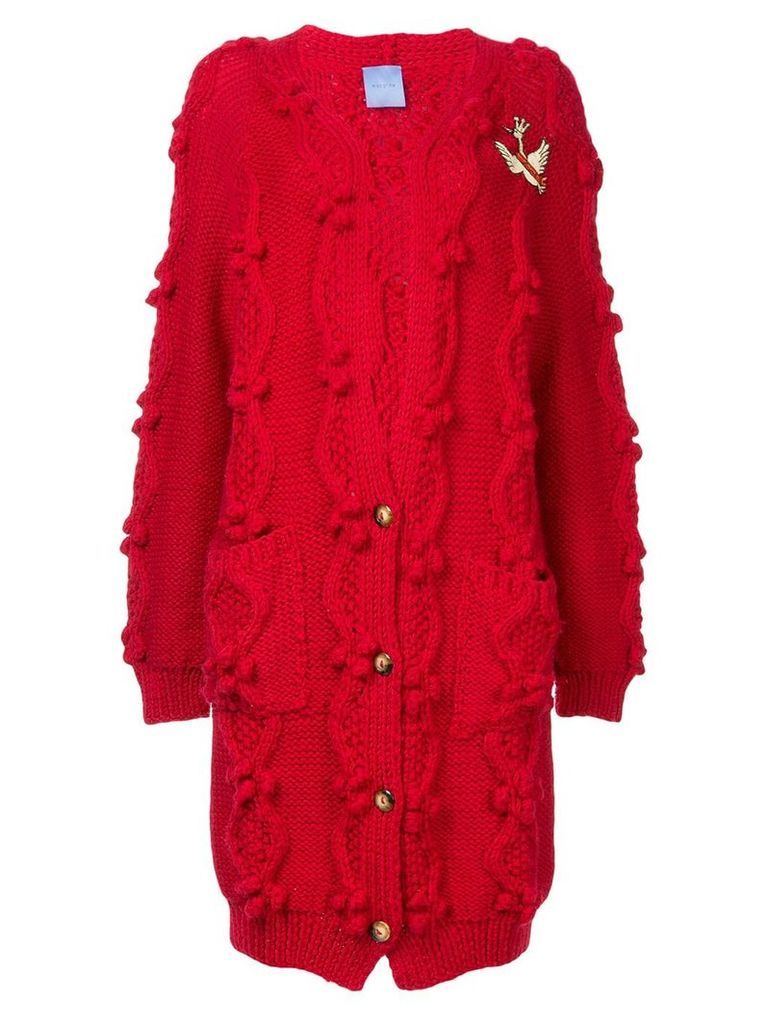 Macgraw cable knit oversized cardigan - Red