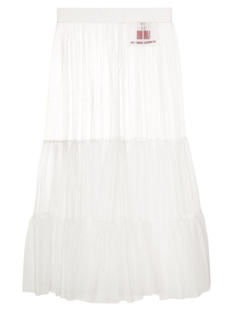 Moncler over-the-knee mesh skirt - White