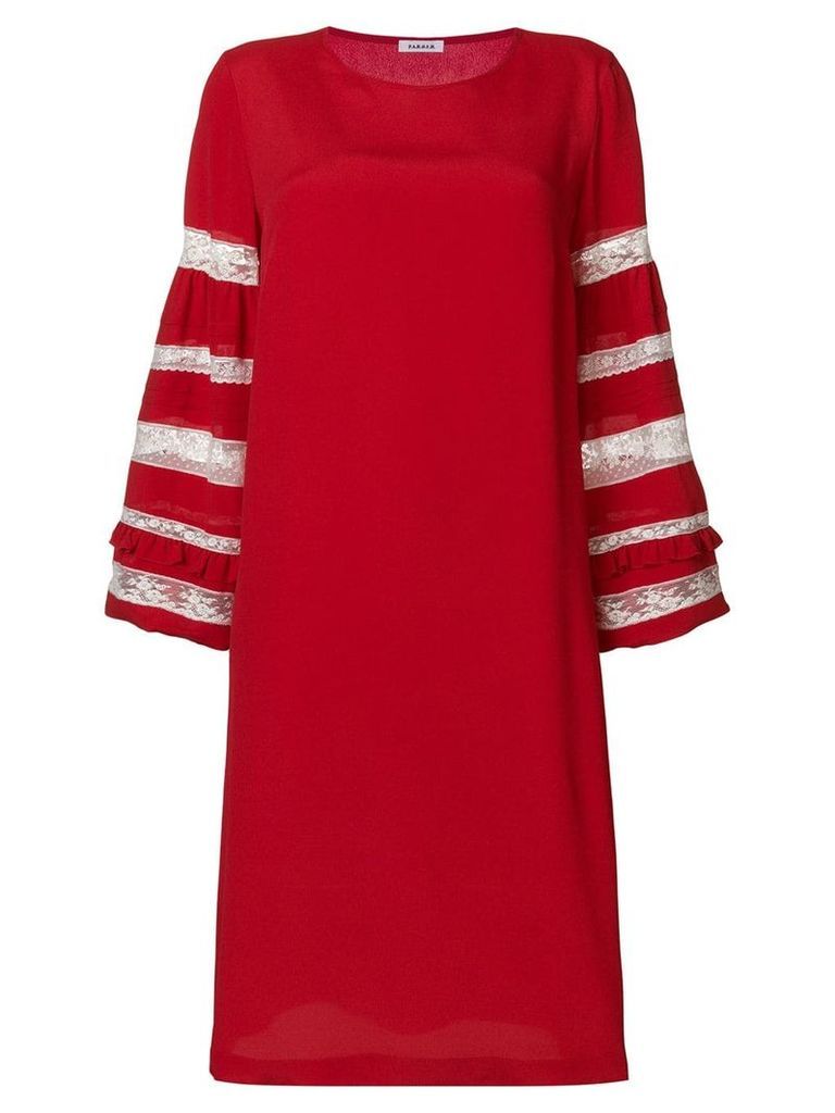 P.A.R.O.S.H. lace sleeves insert dress - Red