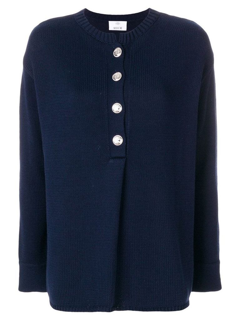 Allude buttoned knit jumper - Blue