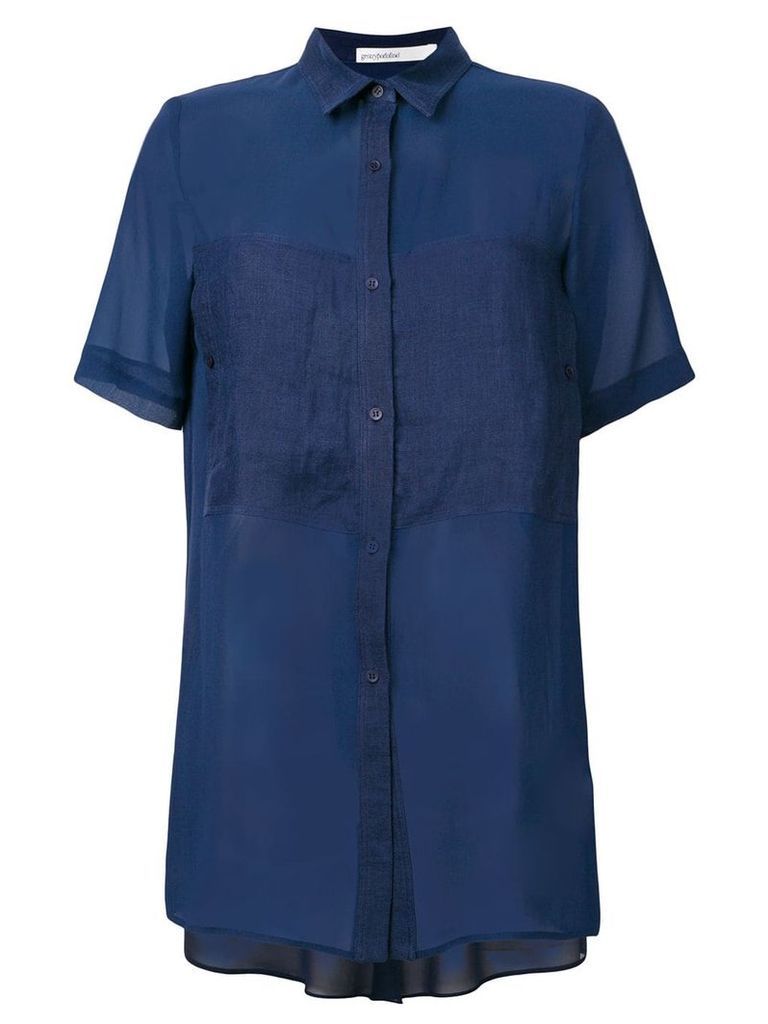 Gentry Portofino short-sleeved long shirt - Blue