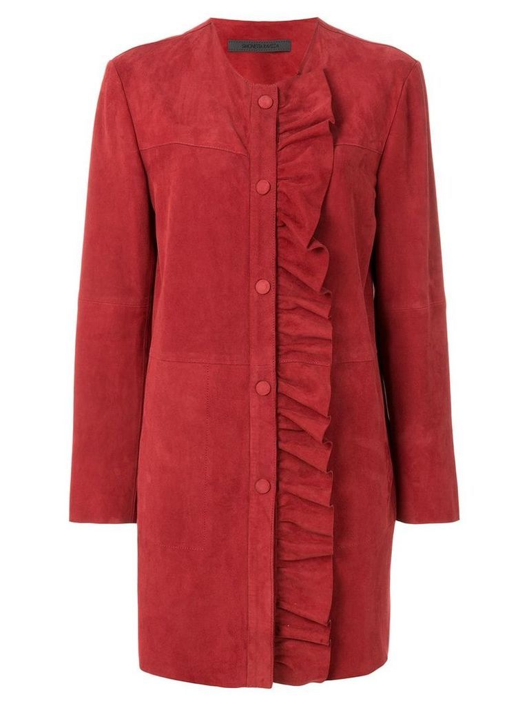 Simonetta Ravizza ruffle detail coat - Red