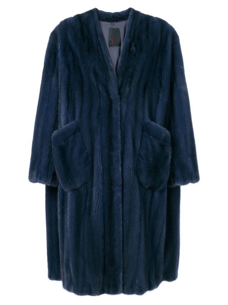 Liska Virginia fur coat - Blue