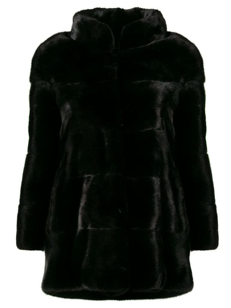 Liska longsleeved front fastened coat - Black