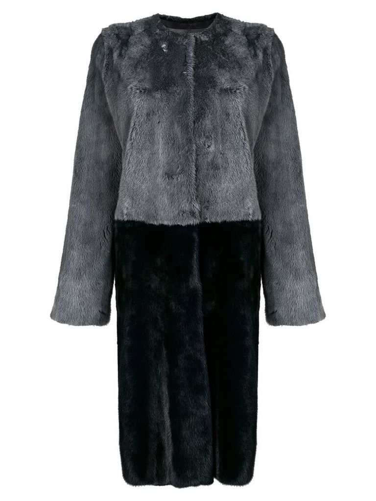 Liska two-tone fur coat - Grey