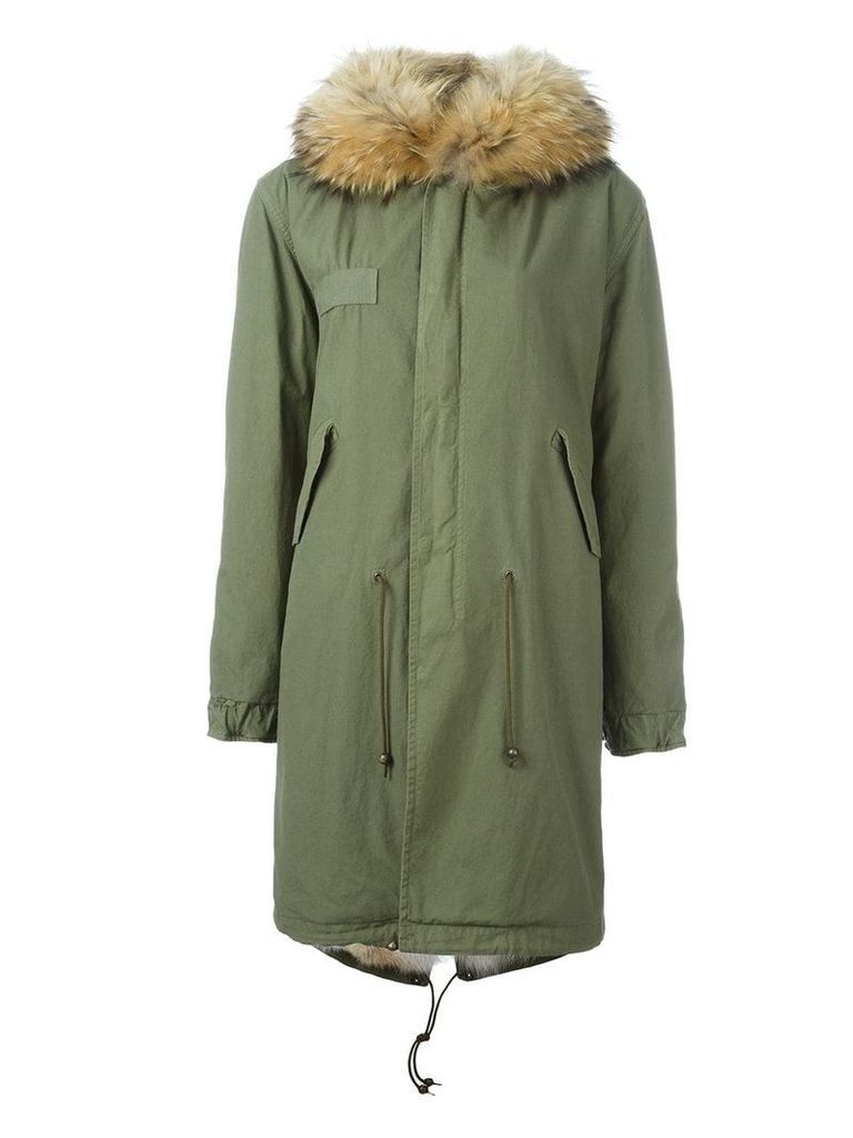 Mr & Mrs Italy raccoon and coyote fur lined parka - Green