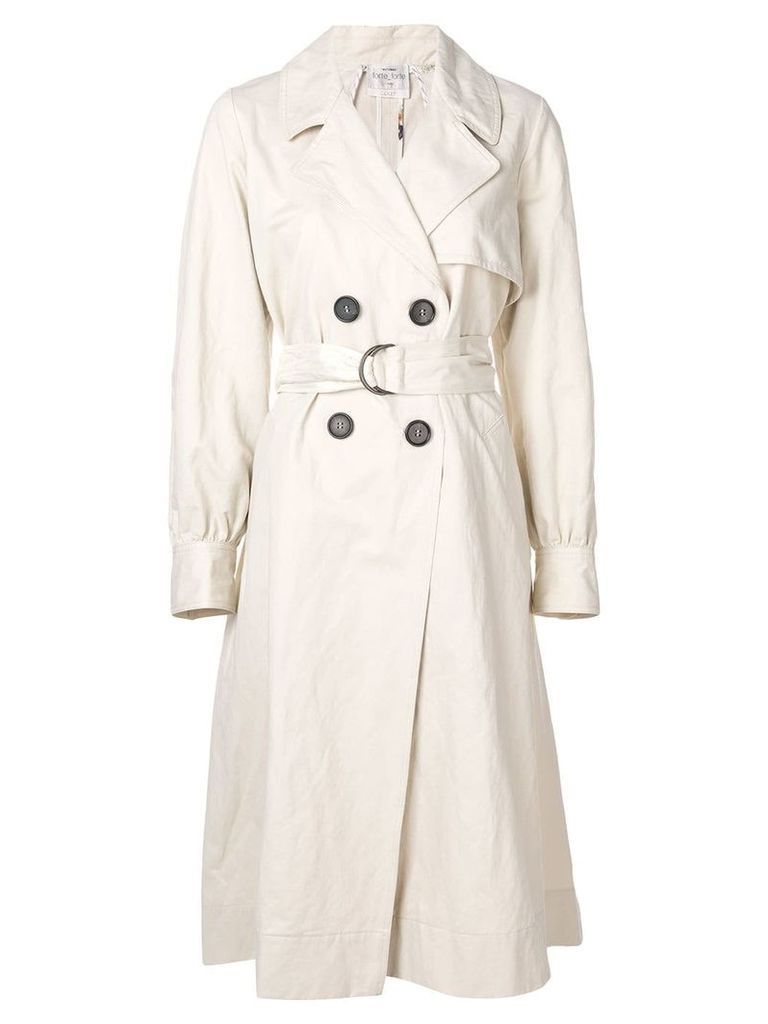 Forte Forte balloon sleeve trench coat - Neutrals