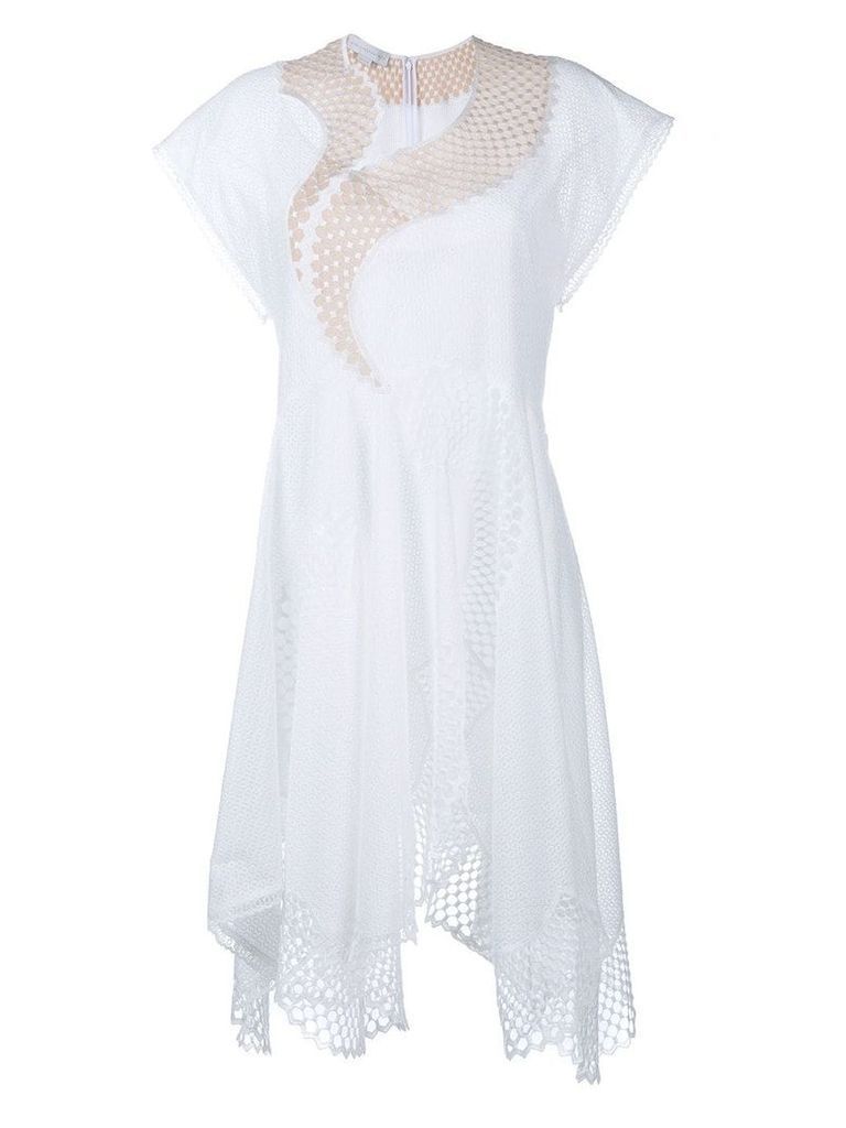 Stella McCartney Asymmetric Mesh Dress - White