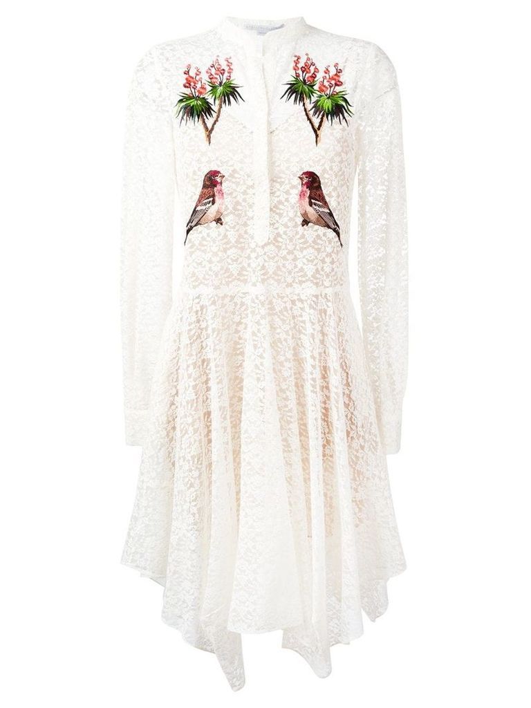 Stella McCartney embroidered robin lace dress - White