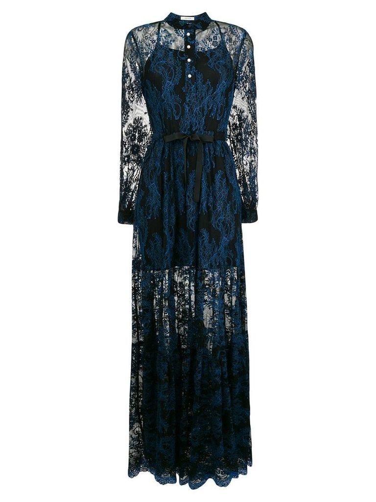 Three Floor lace detailed dress - Blue