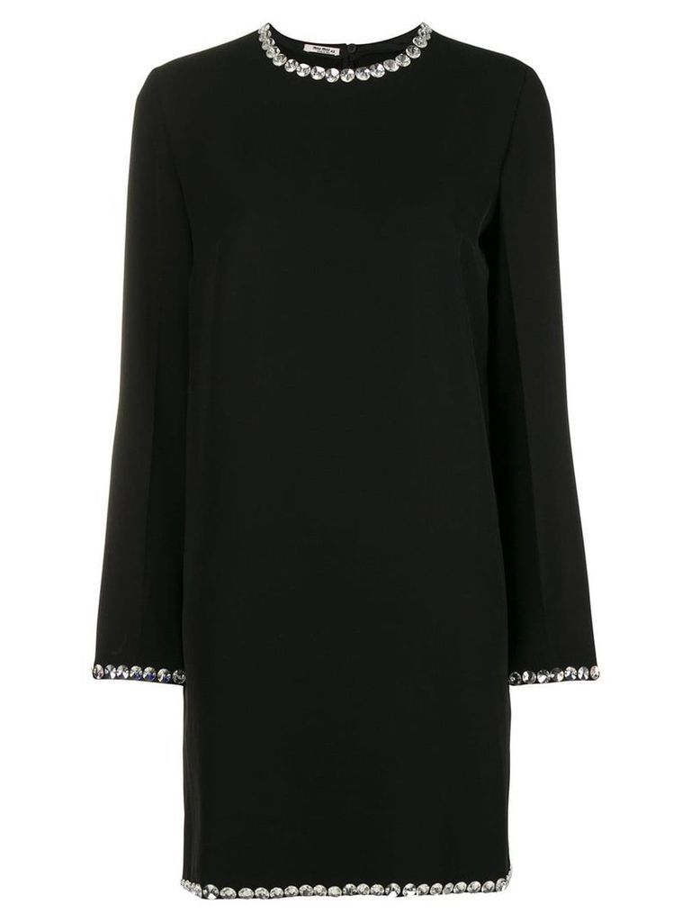 Miu Miu crystal trim shift dress - Black