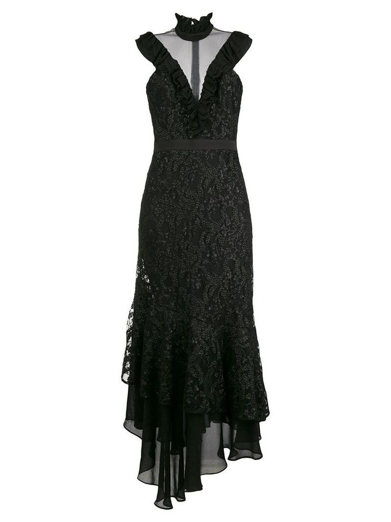 Three Floor fitted silhouette dress - Black
