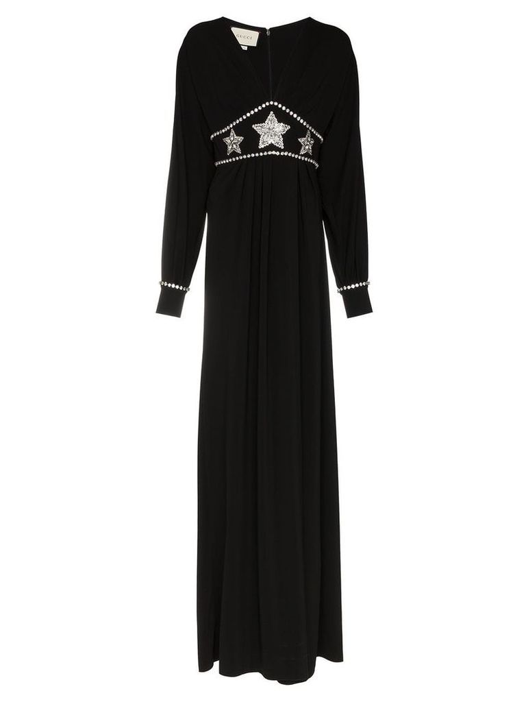 Gucci black star embellished maxi dress
